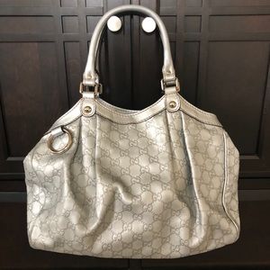 Gucci Silver Guccisima Sukey